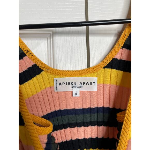 APiece Apart Striped Ribbed Tank Top Womens Size Small Knit Multicolor - Picture 2 of 6